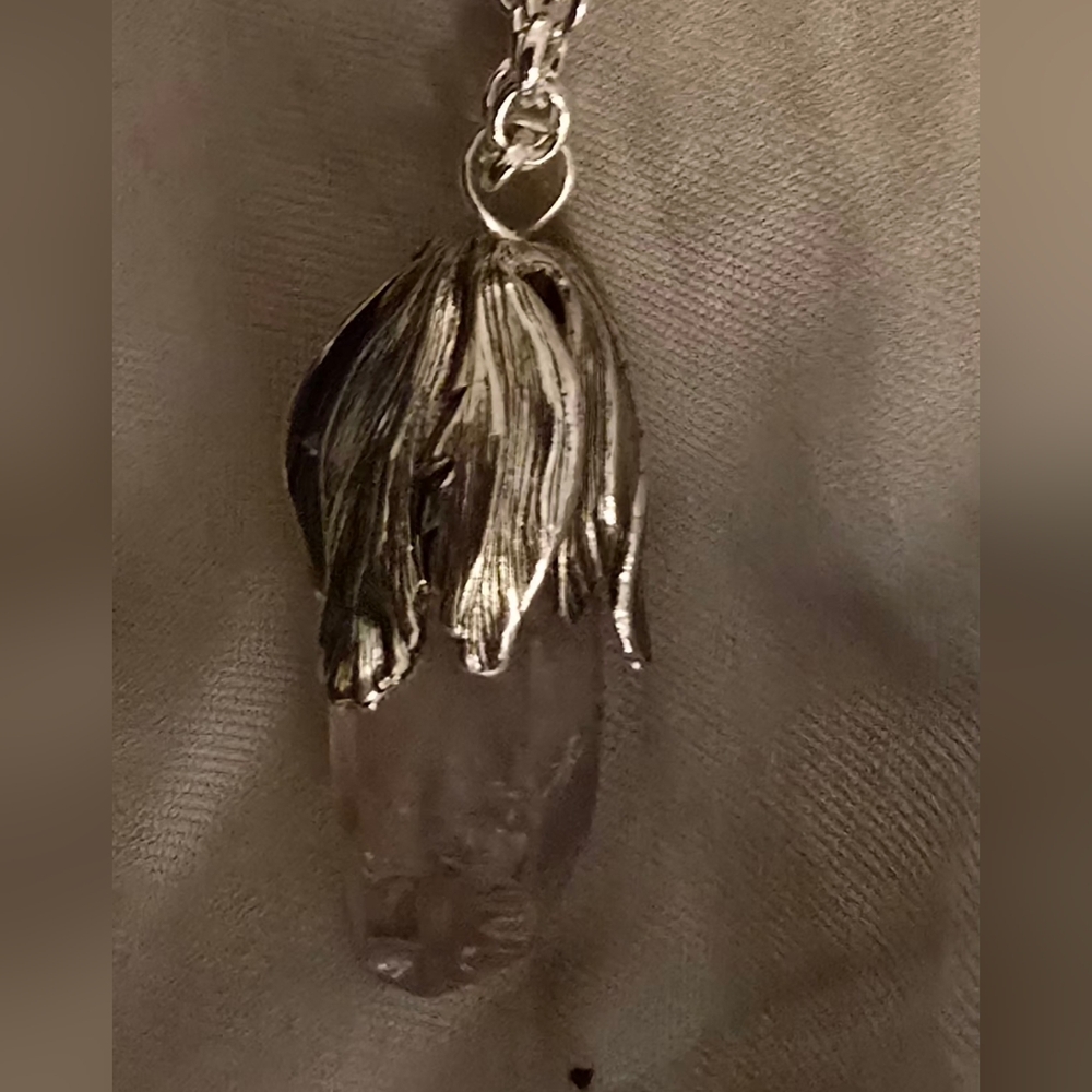Silver and Purple Crystal Pendant